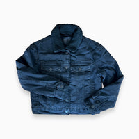 Lola's Room Denim Sherpa Cropped Jacket