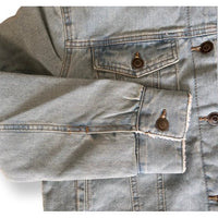 Lola's Room Denim Sherpa Cropped Jacket