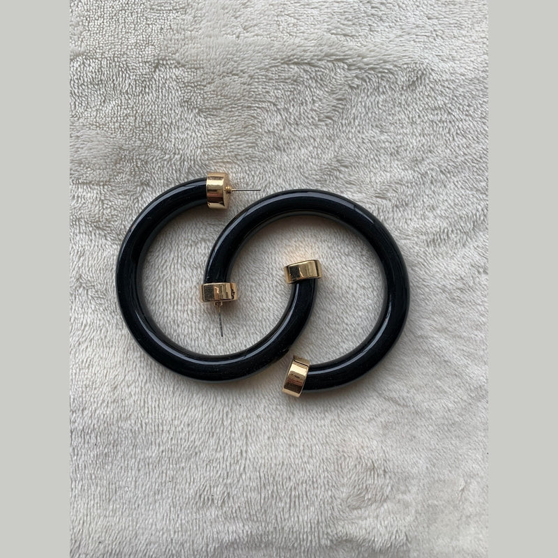 Opaque Acrylic Statement Hoop Earrings - S.O.S Save Our Soles