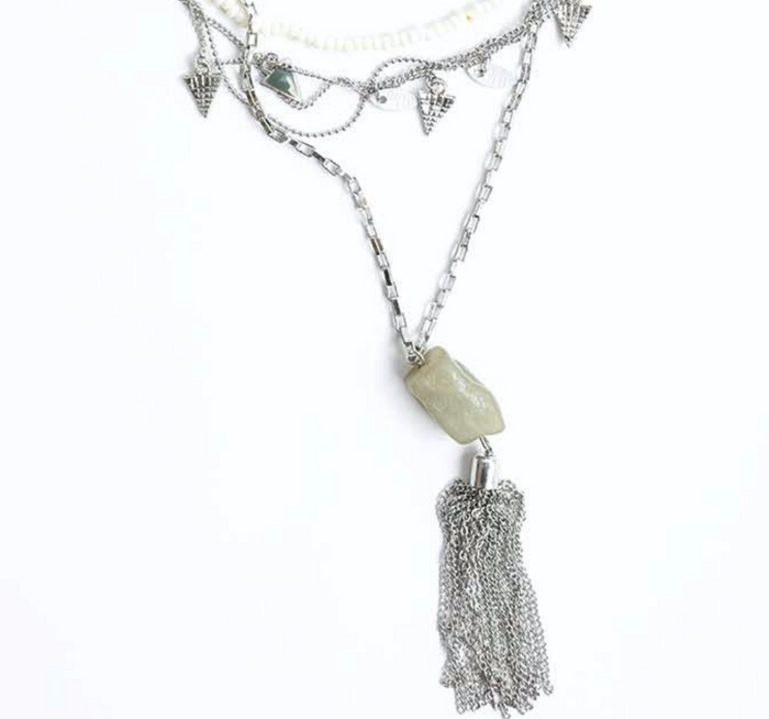 Jade Multi Layered Chain Necklace