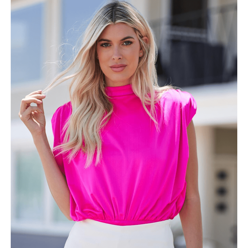 High Neck Shoulder Pad Bodysuit