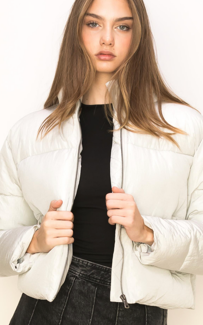 Quilted Cropped Puffer Jacket