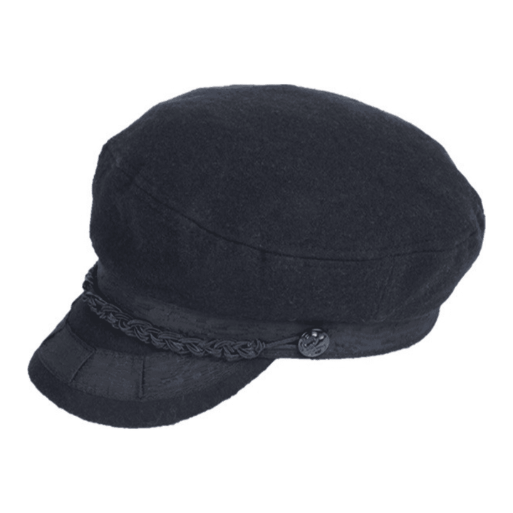 Wool Greek Fisherman Crop with Braided Band Detail