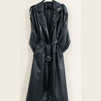 Oversized Pleather Trench Coat