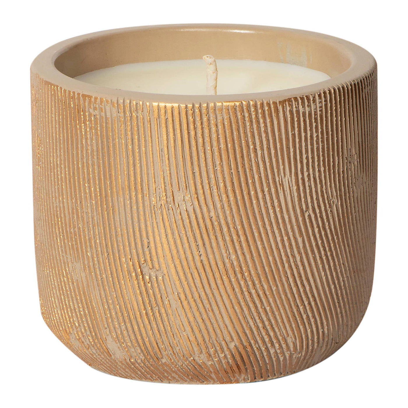 Amber & Teakwood Concrete Metallic brushed Candle 15oz