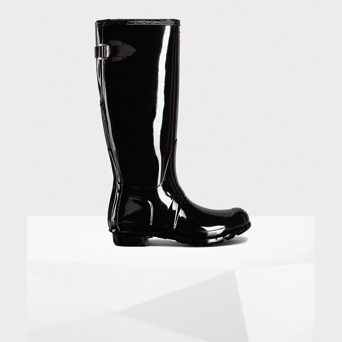 Hunter Boots Original Tall Back Adjustable Black Gloss Wellington - S.O.S Save Our Soles