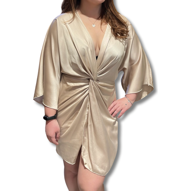 Deep V Knotted Dress