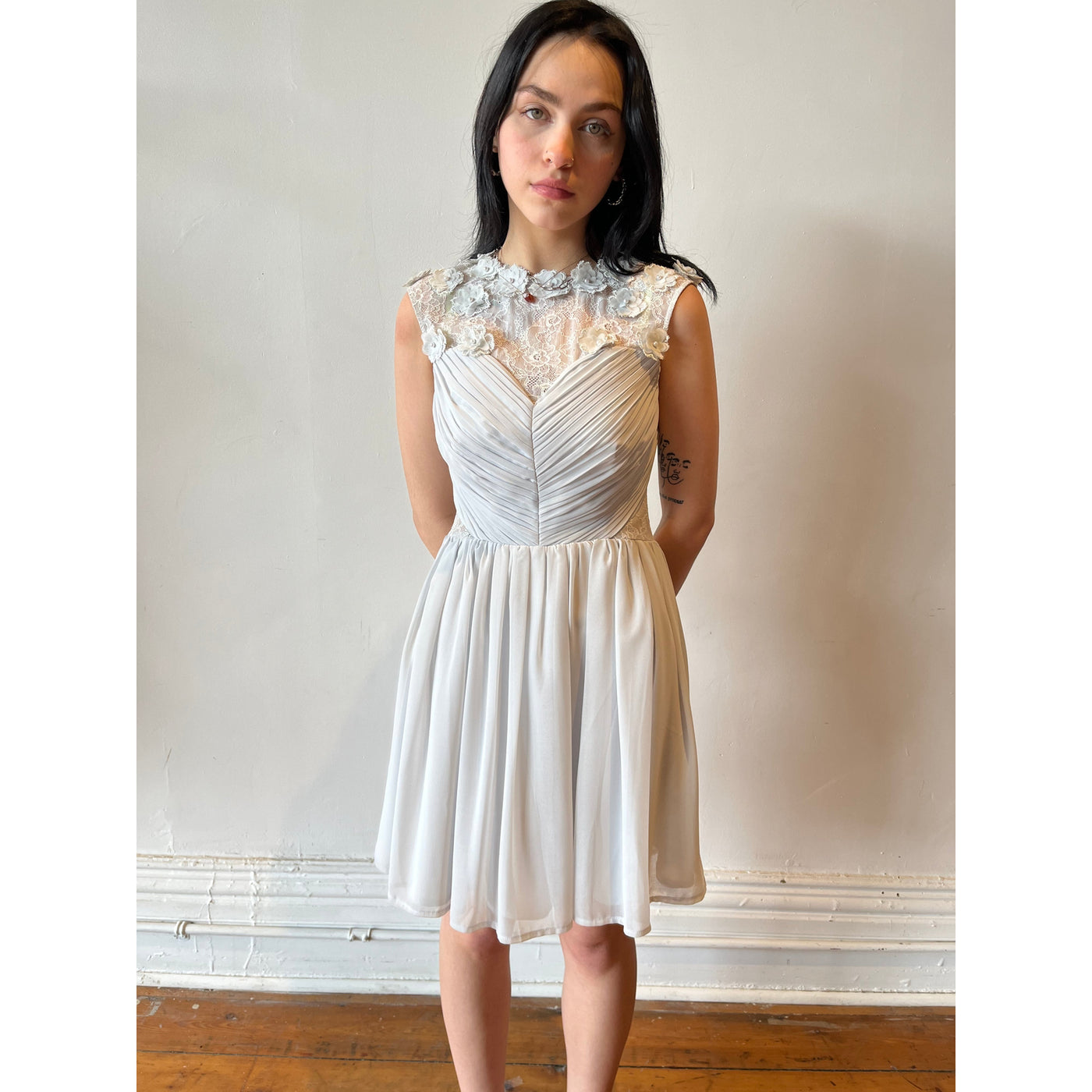 Lipsey Grey Floral Lace Formal Dress