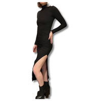 Ribbed Rollneck Bodycon Long Dress