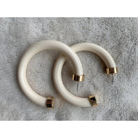 Opaque Acrylic Statement Hoop Earrings - S.O.S Save Our Soles