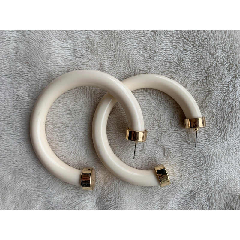 Opaque Acrylic Statement Hoop Earrings - S.O.S Save Our Soles