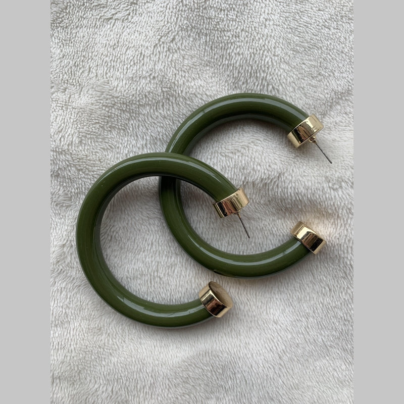 Opaque Acrylic Statement Hoop Earrings - S.O.S Save Our Soles