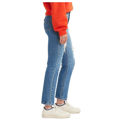 Levi's 501 Crop ~ Dark Indigo Destructed